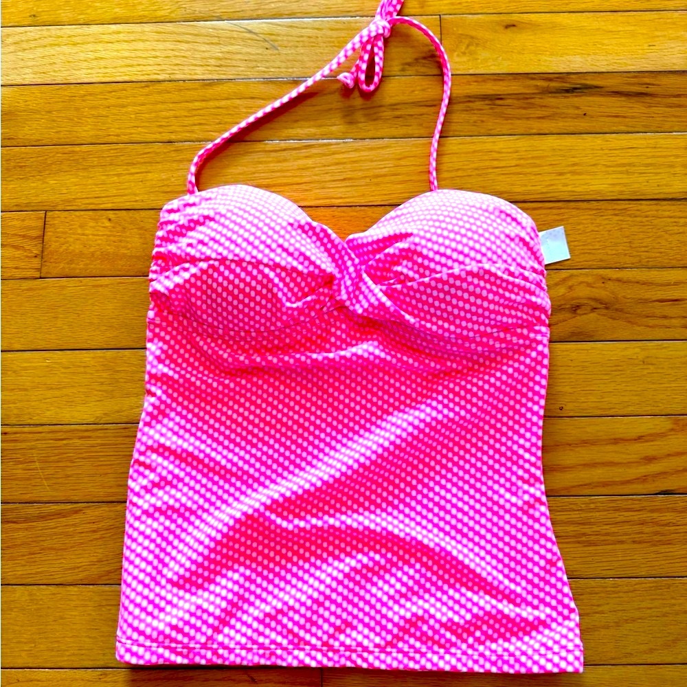 Pink Polka Dot Swimsuit Top NWT. Size XS